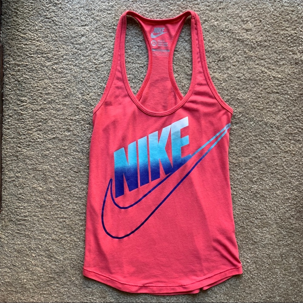 Nike tank bright coral size small